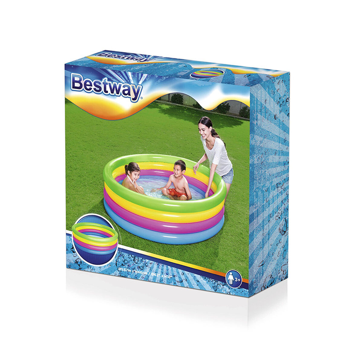 Piscină Gonflabilă pentru Copii Shine Inline Curcubeu 157 x 46 cm